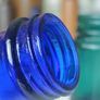 462 - Set of Three Beautiful Vintage Glass Decorative Collectible Bottles - Amber Eire Bovril, Cobalt Blue Magnesia and Turquoise Science Cream Image 7