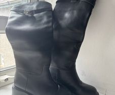 Tall boots 38/39 size natural leather