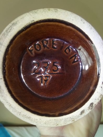 West German Pottery Jug with grape design