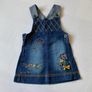 Girl's soft denim jeans flower dungaree dress Dunnes Store Image 2