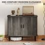 Modern Sideboard Storage Cabinet with Slatted Tambour Sliding Image 4