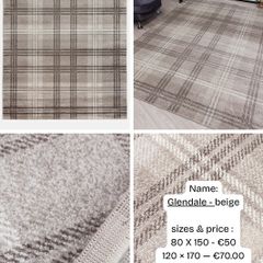 Tartan design rugs - free shipping