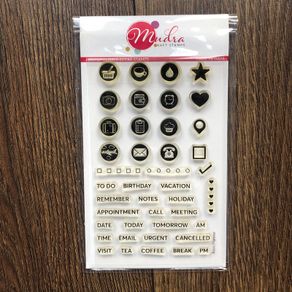 Mudra Craft Stamps "Basic Planner" photopolymer stamp set