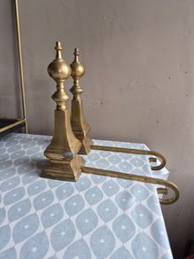 Pair of Brass Fire Dogs / Andirons