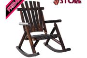 Fir Wood Outdoor Adirondack Rocking Armchair Brown (FREE SHIPPING)
