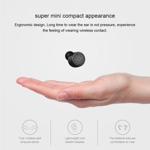 Pair Mini Twins True Wireless Bluetooth V4.2 Headphones Stereo Earphones Sport Running Headset Super Bass Earbuds With Mic