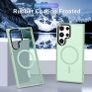 For Samsung Galaxy S24 Ultra Skin-Feel Magnetic Magsafe Case Green Image 2