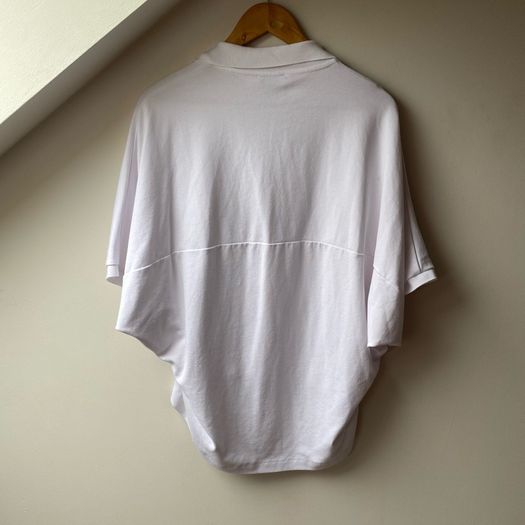 COS Milano-Knit Open Collar Polo Shirt White Size M Fits up to XL Perfect Condition