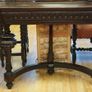 Antique Gothic Revival Oak Hall Console with Mirror Image 6
