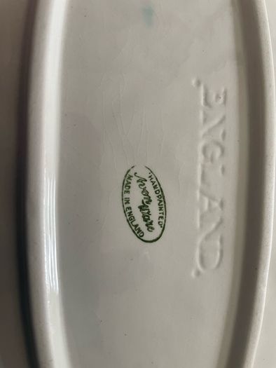 Vintage Avonware Floral Serving Dish; English; Pastel Majolica Style; 32cm