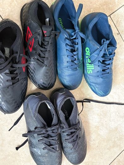 3 pairs boys football boots/shoes