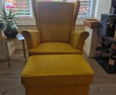 Ikea armchair and foot stool