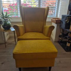 Ikea armchair and foot stool