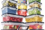 Food Storage Containers Set (32 Piece Set) - 16 Airtight Plastic Containers with 16 Snap Lids - Leak Proof Kitchen &amp; Pantry Containers - BPA-Free - Chalkboard Labels &amp; Marker (FREE POSTAGE)