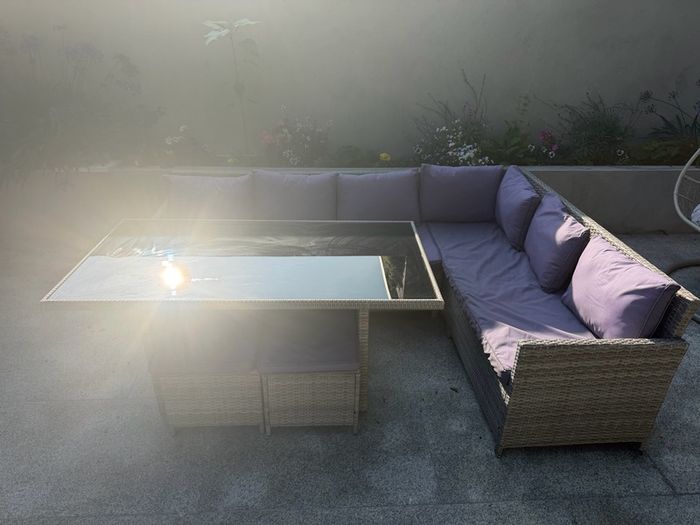 L Shape Table & Chairs Garden Furniture