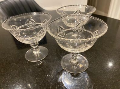 Stuart crystal etched  champagne Coupes Fabulous