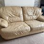 Free!- 3 seater sofa real leather hardwood Image 5