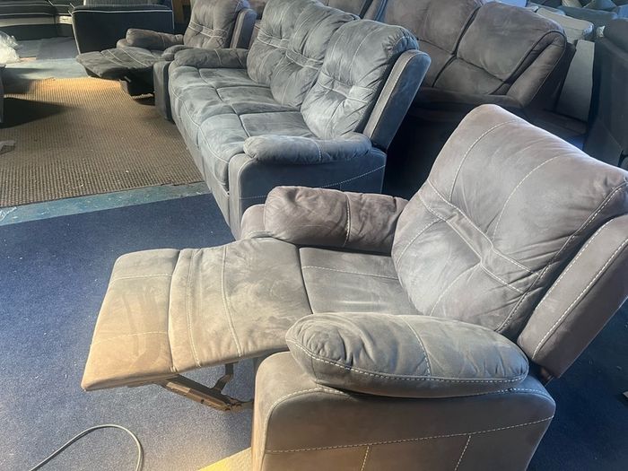 Grey 3+1+1 recliner sofa set couch