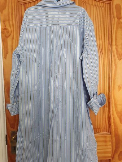 H&M shirt dress striped blue New