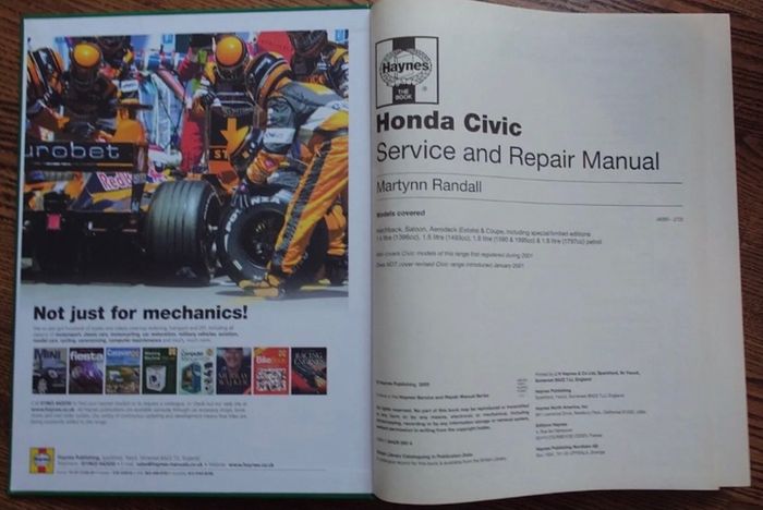 Haynes manual honda  civic 1995-2000