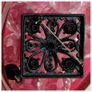 Czech Black Rhinestone Square Brooch With Drop Bead 1960s Image 5