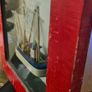 MODEL Fisfing Boat Trawler Framed Behind Glass. In Good Condition. Image 4
