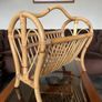 Vintage Mid Century Bamboo Magazine Rack with Heart Motifs Image 3