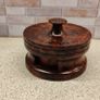 Vintage Hand Turned Burr Wood Coaster Set Solid Timber 7 Piece Mint Condition Image 2