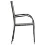 Stackable Outdoor Chairs 4 pcs Grey Poly Rattan Image 6