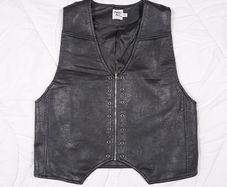 Princess Polly Black Moto Biker Goth Grunge Eyelet Zip Faux Leather Vest Waistcoat XS/S