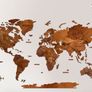 3D Classic Wooden World Map with Country Borders Country Names Capital Names US and Canada Borders and Names 3D Map Effect Image 2