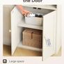 6-Tier Bookcase with Doors and Cabinet, Bookshelf Floor Standing Display Storage Shelf, Bookcases for Home, Office, Living Room, Bedroom, White, 48 x 24 x 176.4 Image 3