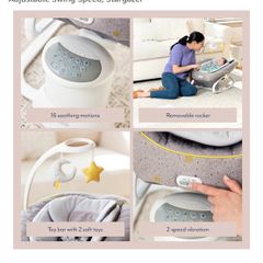 Graco All Ways Soother 2-in-1 Baby Swing and Portable Rocker (Birth to 6 Months Approx, 0-9kgwith Vibration and Adjustable Swing Speed, Stargazer
