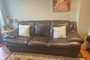 Brown leather couch