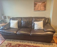 Brown leather couch