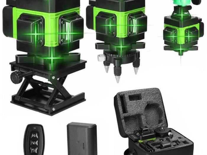 16 Lines Laser Level 3 360 Green Floor Laser Level 3 Auto-Leveling USB Rechargeable Vertical & Horizontal Laser Measuring Tool