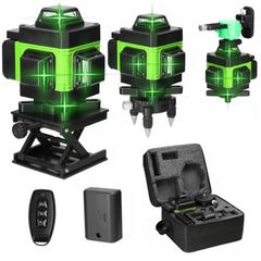 16 Lines Laser Level 3 360 Green Floor Laser Level 3 Auto-Leveling USB Rechargeable Vertical & Horizontal Laser Measuring Tool