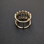 Art Deco Style Emerald Stone Crystal Statement Gold Ring Image 6