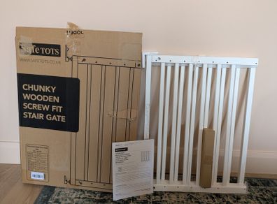 Wooden screw fit stair gate