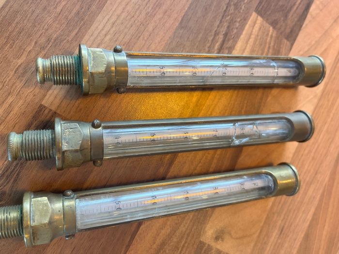 Antique Steam Engine Thermometer Gauges