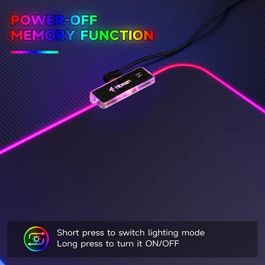 RGB Gaming Mouse Mat Pad, Large Thick  XXXL Extended Led Mousepad with NonSlip Rubber Base, Soft Computer Keyboard Mice Mat for Macbook, PC, Laptop, Desk Black