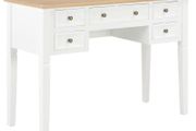 Writing Desk White 109.5x45x77.5 cm Wood
