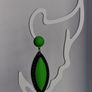 Neon Fluorescent Green & Black Marquis Studded Earrings Image 9