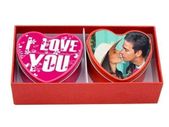 Personalised with photos Love heart tins & Scented Candles - Red or pink color great valentines day gift present
