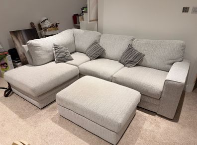 Corner couch (Harvey Norman Chase) incl foot stool