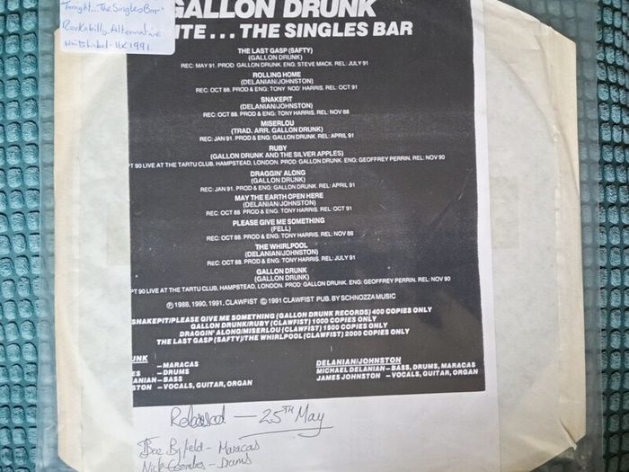 Gallon Drunk - Tonight... The Singles Bar.