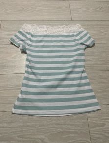 Teal striped top