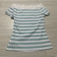 Teal striped top