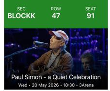 2 tickets- Paul Simon Dublin