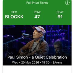 2 tickets- Paul Simon Dublin